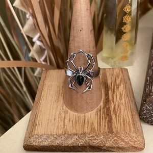 Spider Black Onyx Sterling Silver Ring